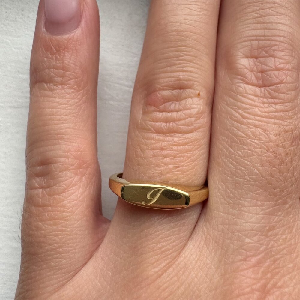 Gold Monogram Ring (J) - image 2